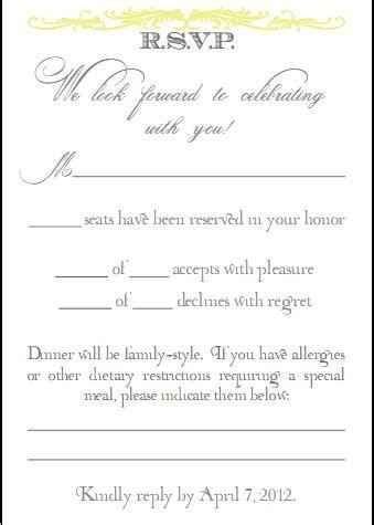 limited seating wedding rsvp wording for limited guests|5 RSVP Wording Samples .